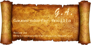 Gaunersdorfer Ancilla névjegykártya